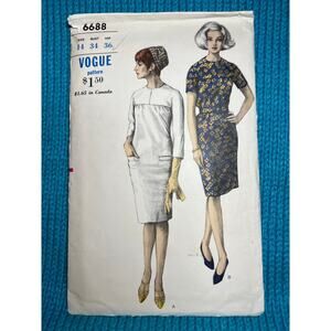 Vogue Pattern 6688 shift dress 1960s sz 14 bust 34